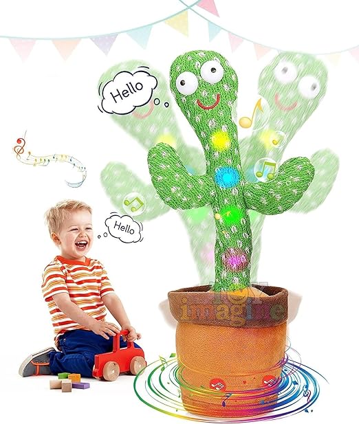 SUPER TOY Dancing Cactus Talking Plush Toy with Singing & Recording Function